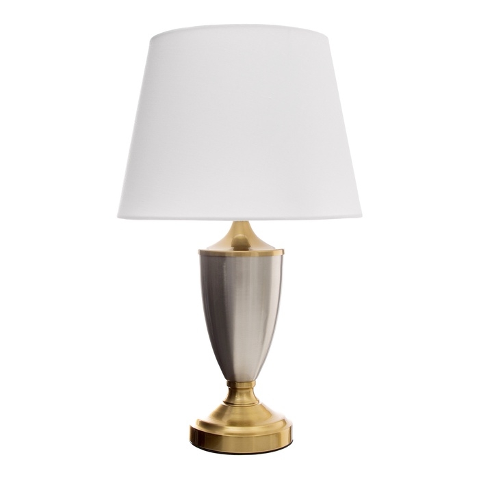 Настольная лампа с абажуром RISALUX &laquo;Лори&raquo;, Е27, 40 Вт, латунь, 28&times;28&times;45.5 см