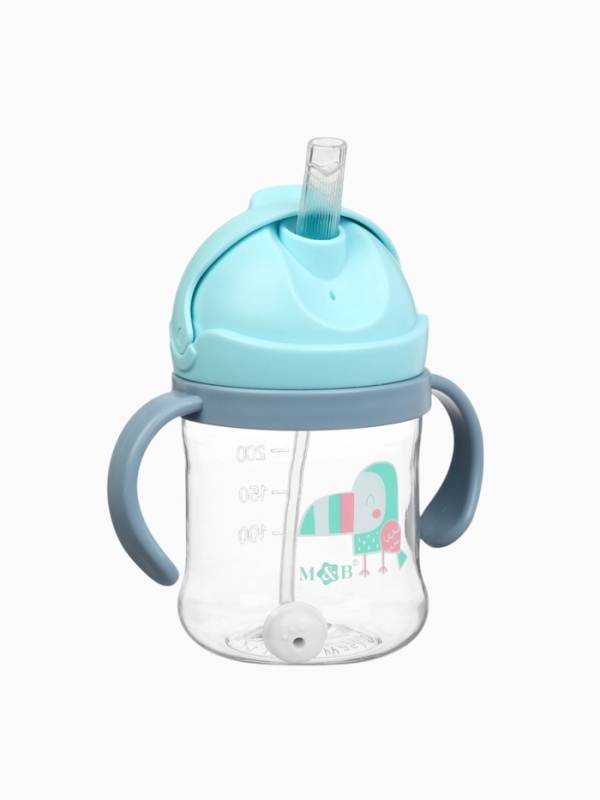 Mum&Baby, Поильник- непроливайка с трубочкой, туканчик, голубой SL-07275A