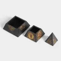 Шкатулка &laquo;Пирамидка&raquo;, 15&times;15&times;20 см, МДФ, чёрная