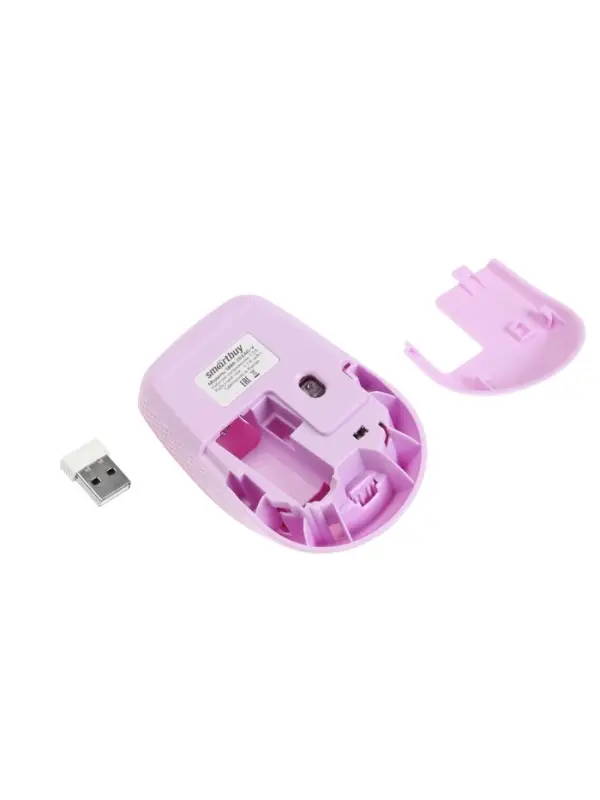 Мышь Smartbuy ONE 202AG-V, беспроводная, 3 кнопки, 1200 dpi, USB, 1хАА, фиолетовая