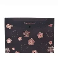 Папка-конверт на кнопке формат А4 180мкр блестящая МИКС Цветы на черном  (штрихкод на штуке)   10843