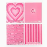 Тетрадь в клетку, 36 л., А5, на скрепке, блок №1 &laquo;Розовый&raquo; МИКС