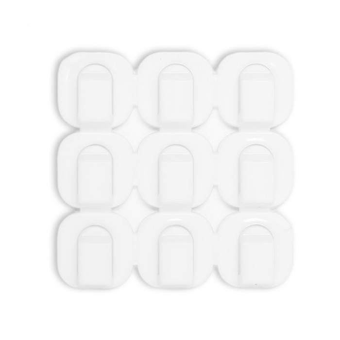 Держатель самоклеящийся для проводов и гирлянд ТУНДРА krep, 15х15 мм, белый, 18 шт.