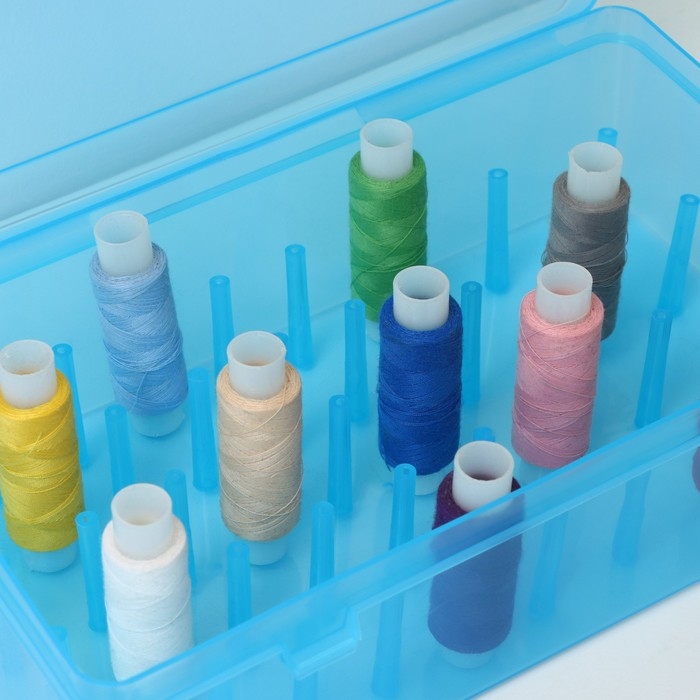Органайзер для хранения ниток, 42 отделения, 23,5&times;13,5&times;6,5 см, цвет МИКС