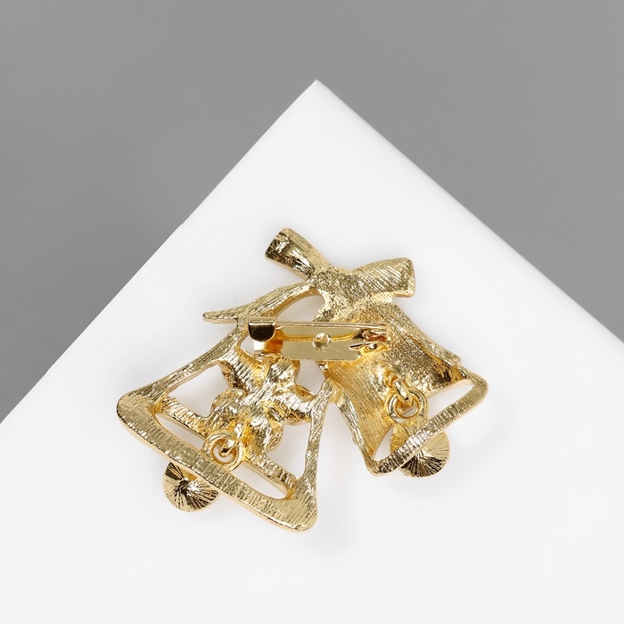 Брошь &laquo;Колокольчики&raquo;, цвет белый в золоте