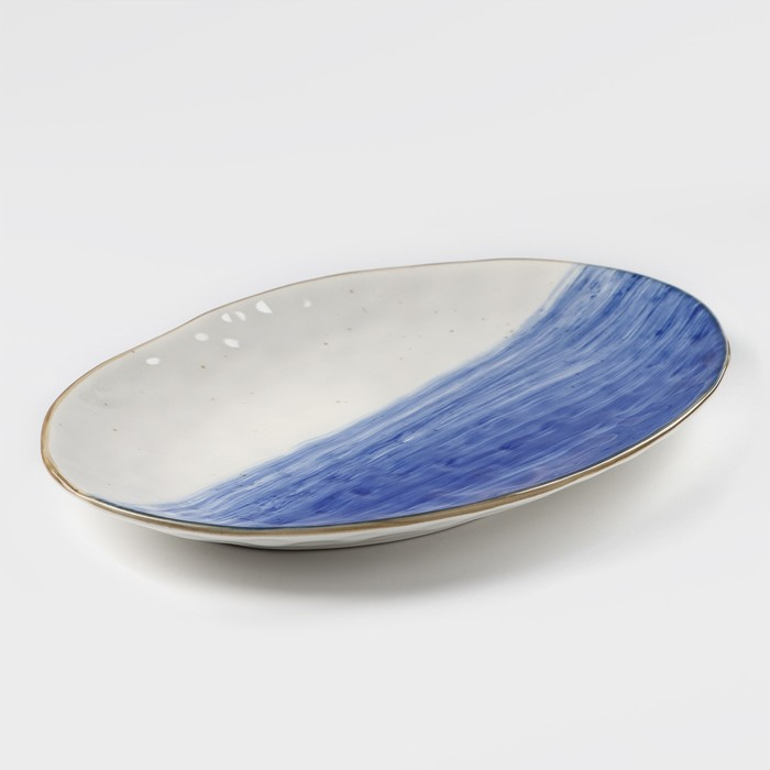 Блюдо фарфоровое Доляна &laquo;Космос&raquo;, 30,8&times;21,7&times;3,3 см, цвет синий