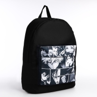 Рюкзак школьный молодёжный &laquo;Аниме&raquo;, 33х13х37, отдел на молнии, н/карман, чёрный