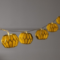 Гирлянда &laquo;Нить&raquo; 2 м с насадками &laquo;Серый фонарик&raquo;, IP20, прозрачная нить, 10 LED, батарейки AAх2 (нет в комплекте), свечение тёплое белое