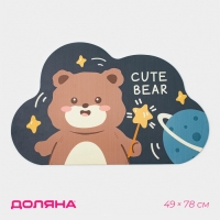 Коврик диатомитовый Доляна Cute Bear, влаговпитывающий, 49&times;78 см, темно-серый