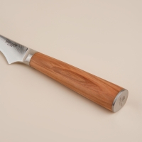 Нож кухонный SL Home &laquo;Оливия&raquo;, обвалочный, лезвие 14 см, дамасская сталь, цвет коричневый