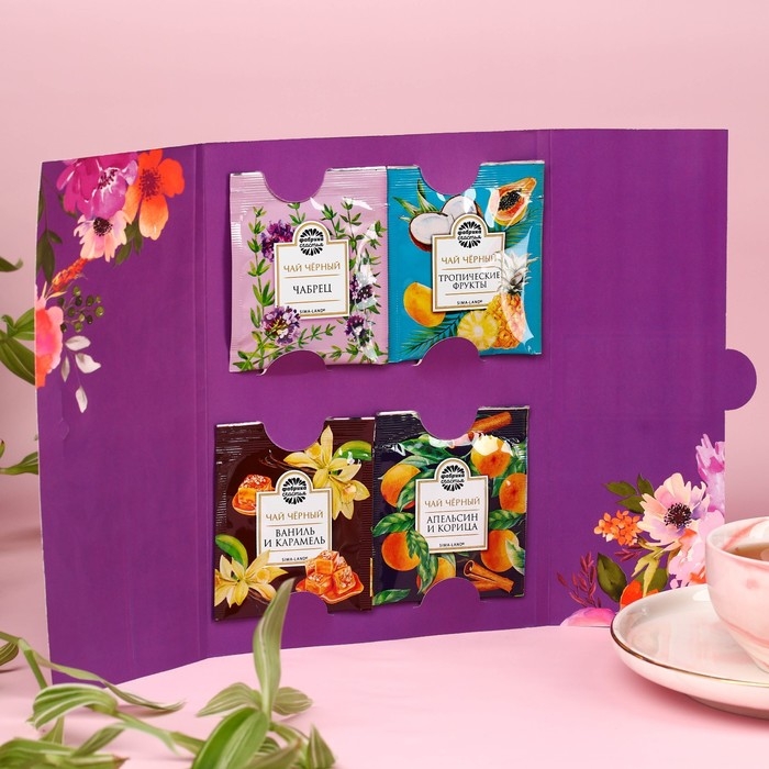 Чай в конверте &laquo;Цвети от счастья&raquo;, 7,2 г ( 4 шт. х 1,8 г),