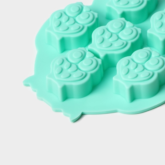 Форма для конфет и шоколада Доляна &laquo;Совы&raquo;, силикон, 12,5&times;11 см, 6 ячеек (3,3&times;2,7&times;1,5 см), цвет МИКС