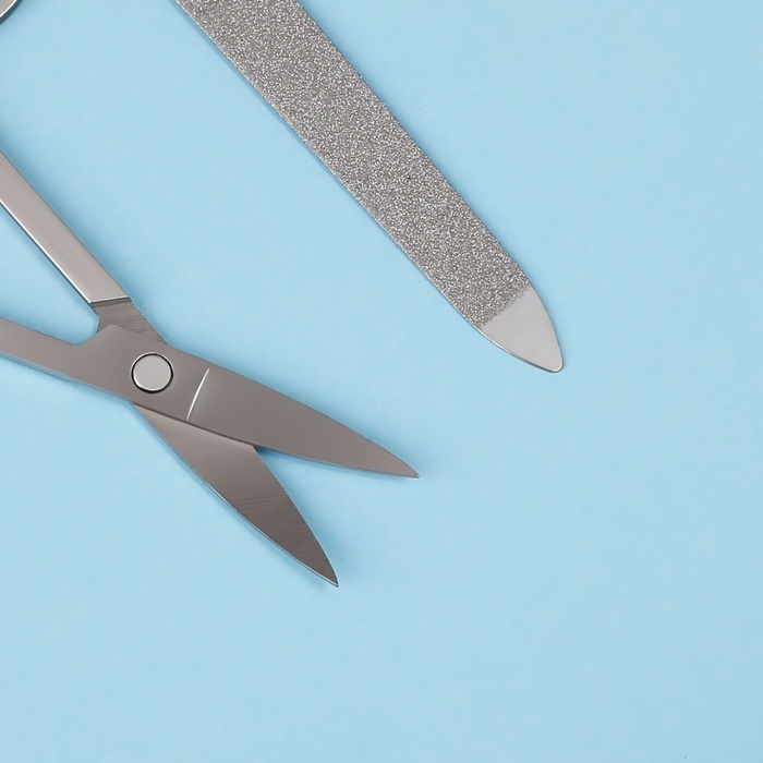 Набор маникюрный, 2 предмета, цвет чёрный/серебристый