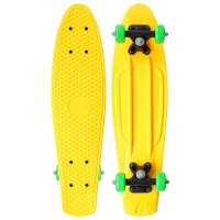 Пенниборд ONLYTOP, 56х15 см, колёса PVC 50 мм, пластиковая рама, цвет жёлтый