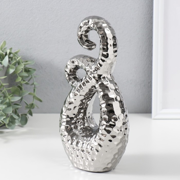 Сувенир керамика "Абстракция. Щупальца" серебро 12,5х7х25 см