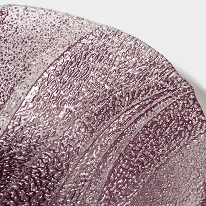 Тарелка стеклянная &laquo;Драхна&raquo;, d=21 см, цвет бордовый