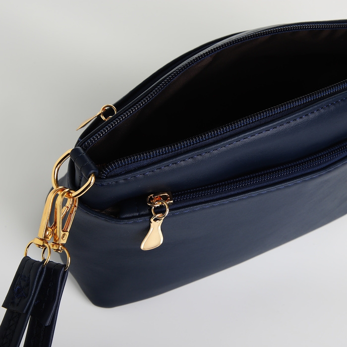 Сумка женская кросс-боди на молнии, цвет синий