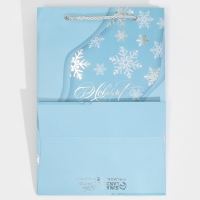 Пакет подарочный новогодний ламинированный &laquo;Лёд&raquo;, 21 х 30 х 15 см, Новый год