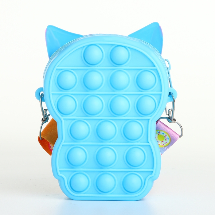 Сумка детская для девочки на молнии, цвет голубой