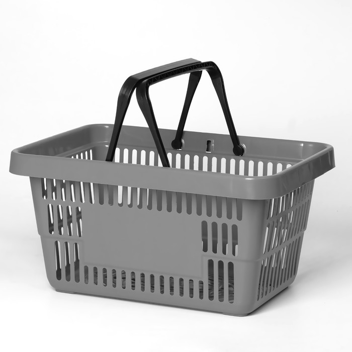 Корзина покупательская пластиковая 20 л, цвет серый