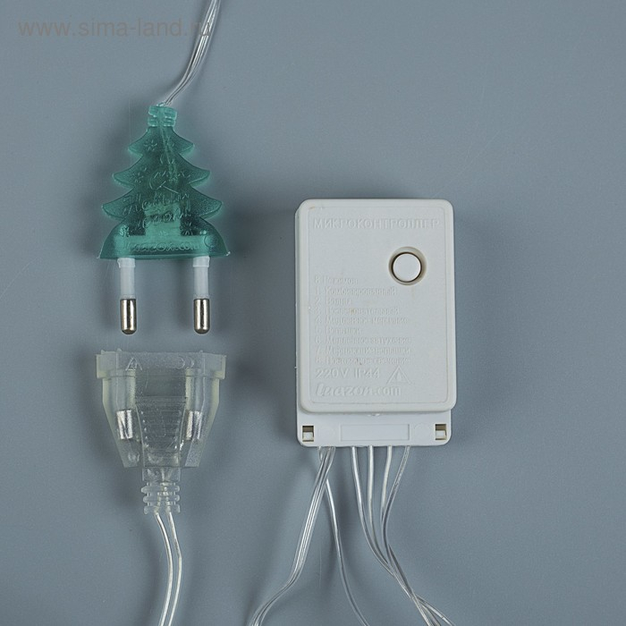 Гирлянда &laquo;Бахрома&raquo; 2.4 &times; 0.9 м с насадками &laquo;Снежинки&raquo;, IP20, прозрачная нить, 150 LED, свечение мульти, 8 режимов, 220 В