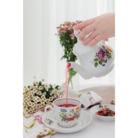 Чайник заварочный Добрушский завод &laquo;Букет цветов&raquo;, 800 мл, фарфор, белый