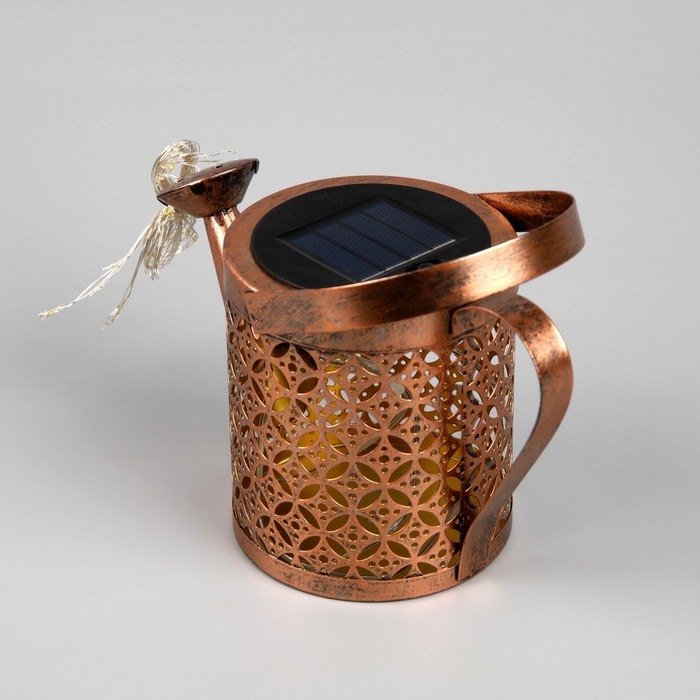 Садовый светильник на солнечной батарее &laquo;Лейка&raquo;, 21.5 &times; 16 &times; 10.5 см, 37 LED, свечение тёплое белое