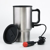 Термокружка Мастер К, 450 мл, 16&times;8.5 см, автомобильная, сохраняет тепло 4 ч, 16&times;8.5 см, нержавеющая сталь, серебристая