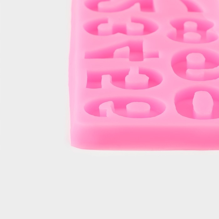 Молд &laquo;Цифры&raquo;, силикон, 17,5&times;7,6 см, цвет розовый