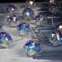 Гирлянда &laquo;Нить&raquo; 4.5 м с насадками &laquo;Цветочные шары&raquo;, IP20, прозрачная нить, 15 LED, свечение белое, 220 В