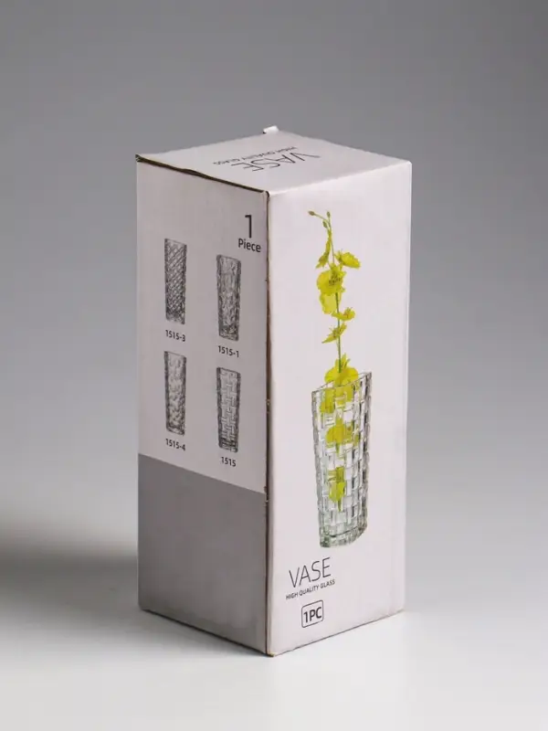 Ваза настольная стекло "Геометрия" диагональ, 15,5х5,5 см, прозрачный