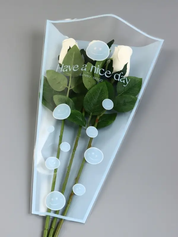 Пакет цветочный Конус, голубой, 28&times;9&times;44 см&plusmn;1 см