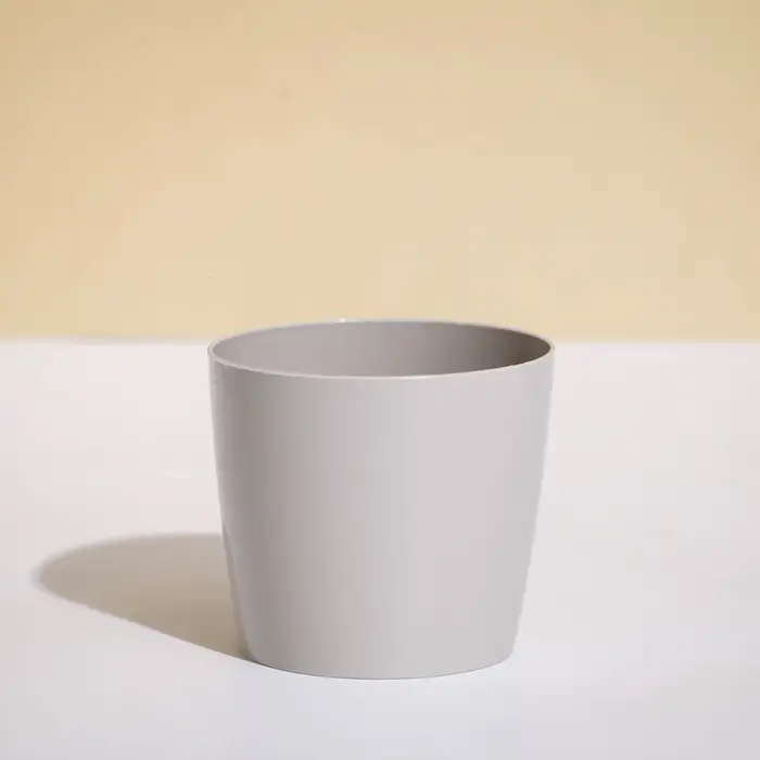 Кашпо для цветов, d=10 см, 0.5 л, пластик, бежевое