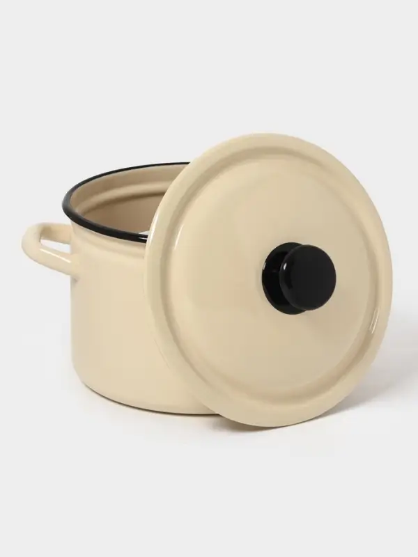 Кастр.цил.борт. 4л (слоновая)Без декора