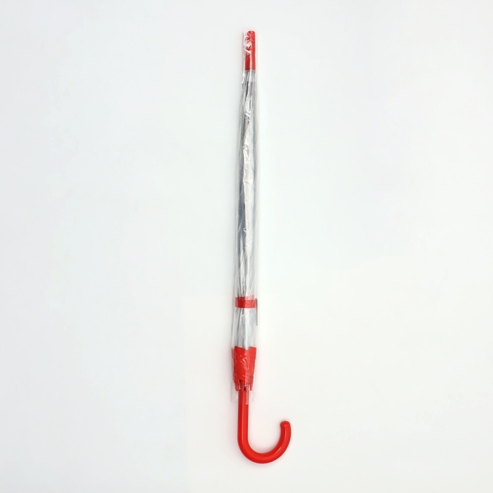 Зонт - трость полуавтоматический &laquo;Стиль&raquo;, 8 спиц, R = 51/58 см, D = 116 см, цвет красный