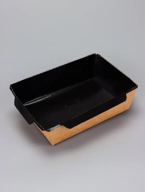 Контейнер с плоской крышкой, черный, 0,5 л, 16 х 12 х 4,5 см