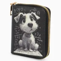 Кошелек дет 07-01-01 Июнь2538 собака, 8,5*2,5*10,5 см, 2 отд+отд/молн, д/карт, черный