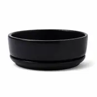 Горшок бонсайница 0,7 л, 15&times;5,5 см  для кактусов и суккулентов черный, керамика "Огма"