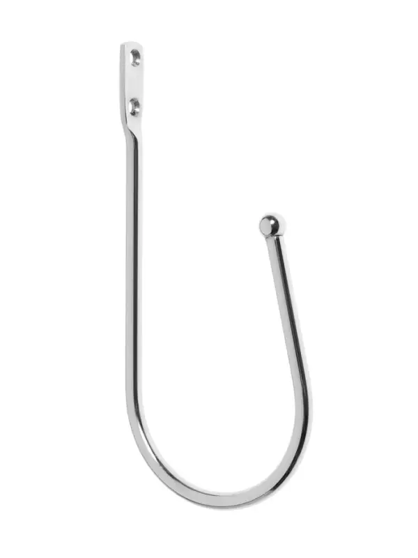 Крючок для штор ТУНДРА KS011, однорожковый, цвет хром, 2 шт