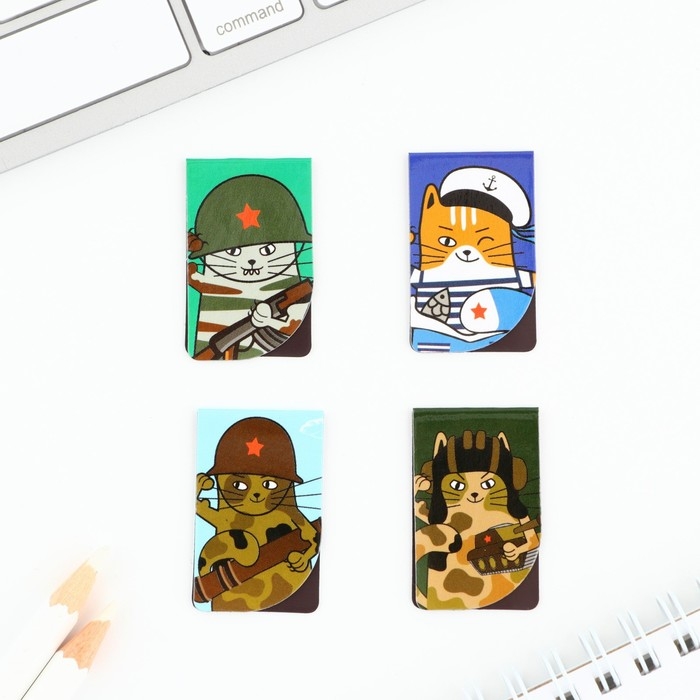 Магнитные закладки для книг, 4 шт. &laquo;Юный герой&raquo;