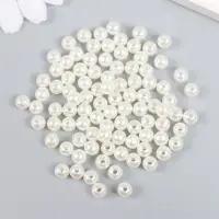 Бусины для творчества пластик "Жемчуг" (набор 100 шт) 0,6х0,6 см