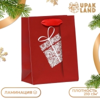 Пакет ламинированный "Красный подарок", 11,5 x 14,5 x 6 см