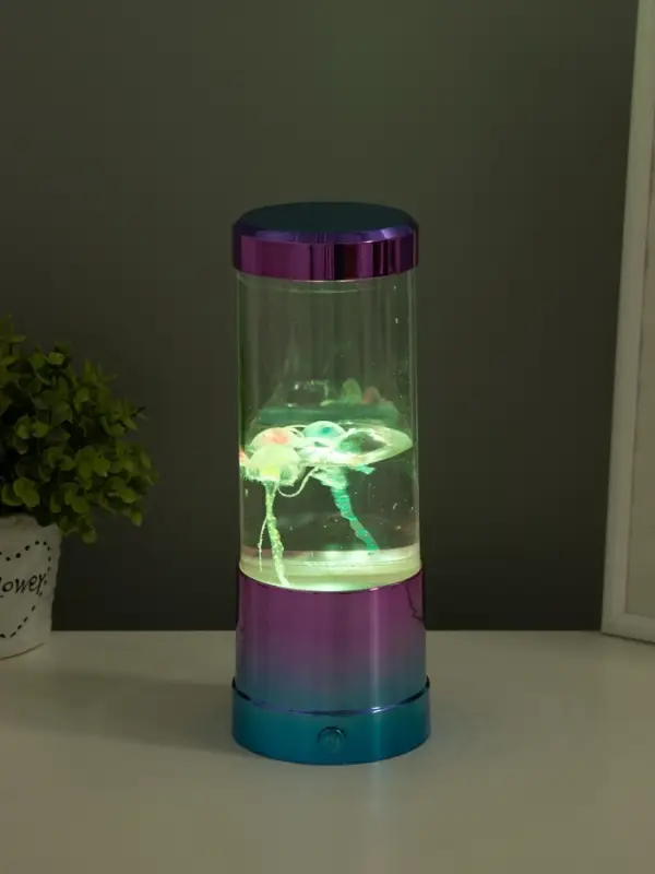 Светильник "Медузы" LED, RGB, USB, 3-5Вт, розово-голубой металлик 9х9х3 см