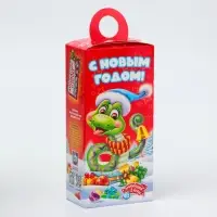 Подарочная коробка Новогодняя Сюрприз &laquo;Сладкая парочка Символ года&raquo; с игрой и анимацией 11&times;6&times;21 см