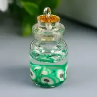 Подвеска для творчества стекло, пластик "Фрукты в колбе" МИКС 2,8х1,5 см