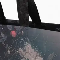 Сумка для покупок Цветы, 32*10*26. отд без молнии, черный