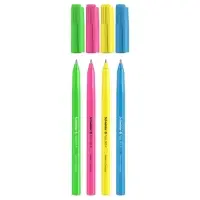 Ручка шариковая Schneider "Tops 505 F Candy", узел 0.8 мм, синие чернила, яркий корпус, неон МИКС