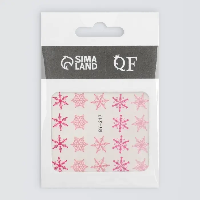 Слайдеры для ногтей &laquo;Снежинки&raquo;, розовые