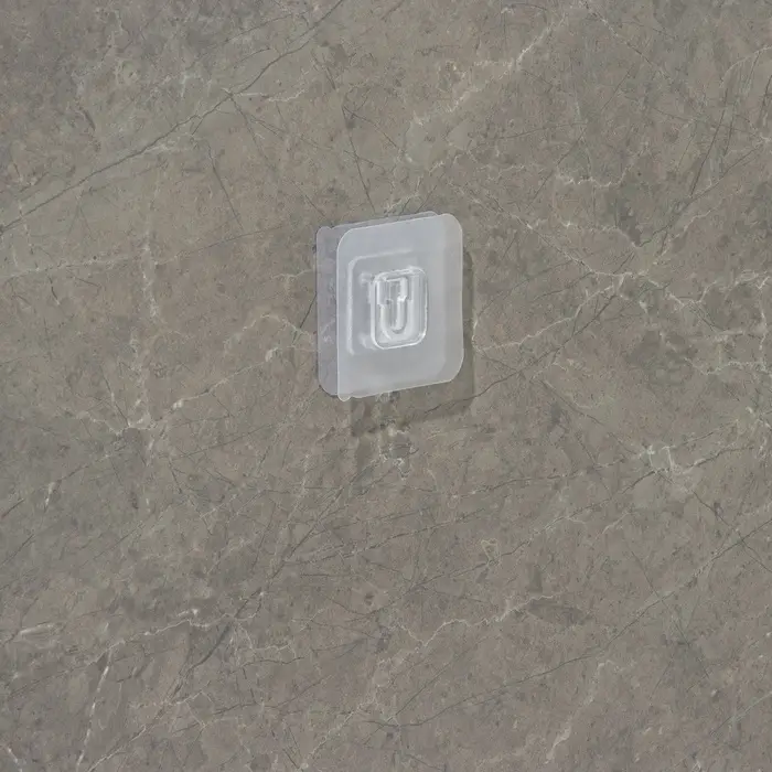 Крючок держатель самоклеящийся Доляна, 2 детали, 5.7&times;5.7&times;1 см, прозрачный