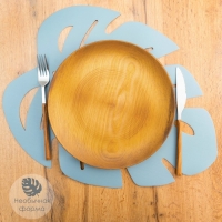 Салфетка сервировочная на стол &laquo;Лист&raquo;, 46&times;35 см, цвет серый